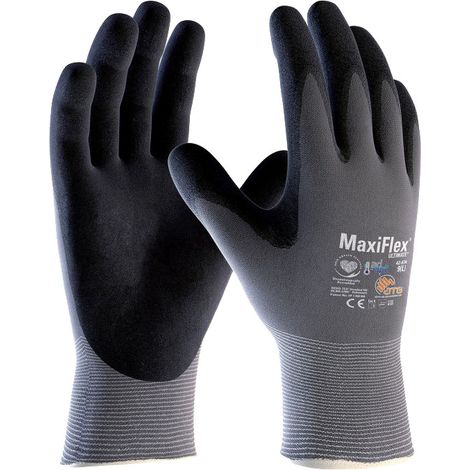 MAXIFLEX ULTIMATE GUANTI DA LAVORO IN MAGLIA RIVESTIMENTO IN SCHIUMA DI NITRILE GRIGIO SCURO/BLU NAVY T8 - ATG - MXFLULT874AD-0