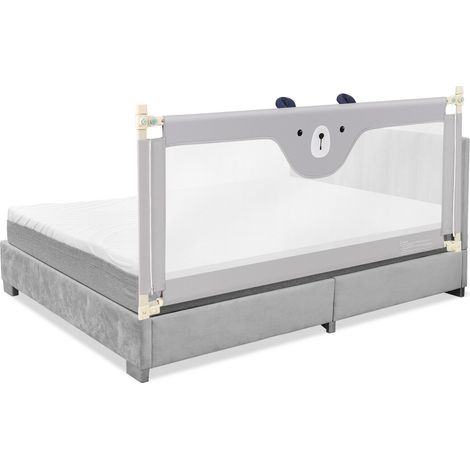 COSTWAY 175CM Cute Baby Bed Rail Guard Toddler Infant Security Guardrail W/ Double Lock