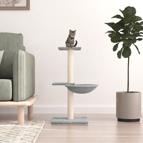 vidaXL Rascador para gatos con postes de sisal gris claro 72 cm (1/5)