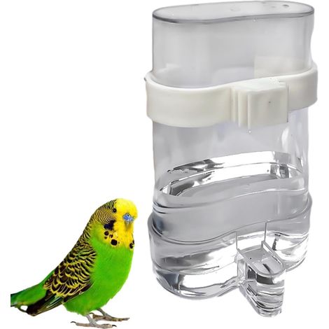 1 Distributeur Eau Oiseau, Transparent Anti-Fuite, Clip Fixation, Perroquets Perruches (1/5)