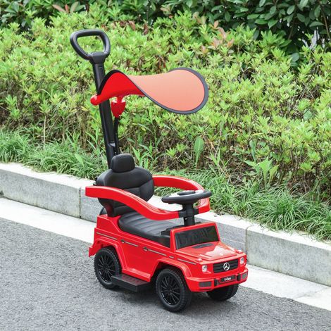 Mercedes G350 Kinderauto (lizenziert) für Kinder von 1–3 Jahren, abnehmbares Verdeck und Haltegriff, 85,5 x 40,5 x 95 cm, Rot