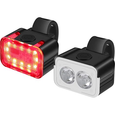 Ensemble d'éclairage de vélo LED rechargeable 300 lumens (étanche IPX6). (1/5)