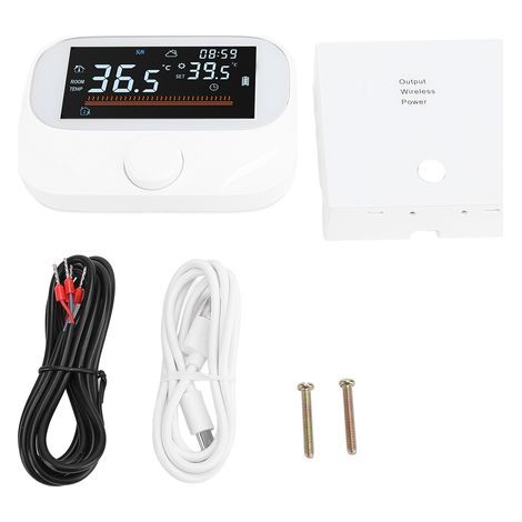 Programmierbarer Smart-Thermostat, energiesparend, LCD-Bildschirm, drahtloser Temperaturregler für Zuhause (1/5)