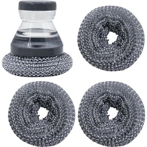 Brosse distributeur de liquide vaisselle, robuste et rechargeable avec manche, brosse de poche pour distributeur de savon, idéale pour les poêles, barbecues, comptoirs, bols, cuisiniers amateurs, pers (1/5)