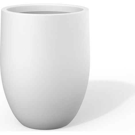 Kante Grande jardinière en béton de 55 cm de Hauteur d’intérieur et extérieur, Pot de Fleurs avec Trou de Drainage pour terrasse, Jardin, Maison, décoration Moderne pour Fleurs et Arbre, Blanc (1/5)