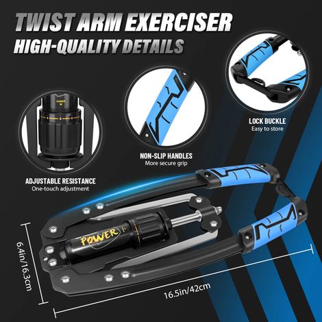 Power Twister, résistance hydraulique réglable de 10 à 200 kg, appareil de musculation pour les pectoraux et les bras, idéal pour l'entraînement des pectoraux et du bras. (1/5)