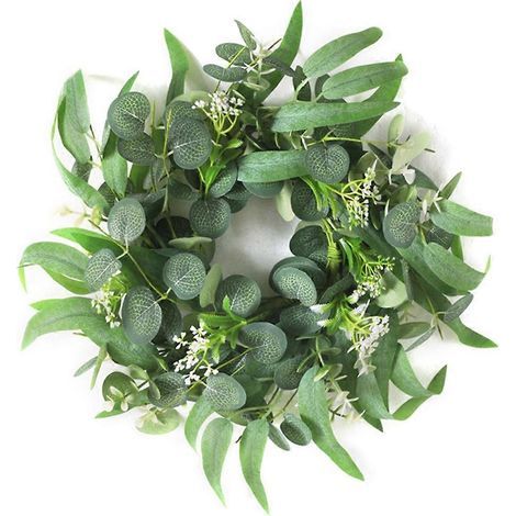 Couronne de bougies de 30 cm, mini-bougie conique, fleurs artificielles vertes, centre de table décoratif. (1/5)
