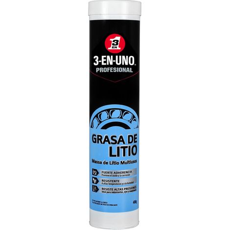 3-EN-UNO Profesional Lubricante Grasa de Litio Multiusos en Cartucho 400g.