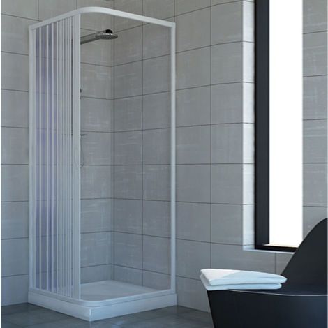 Mampara de ducha de pvc h 185 cm mod. Acquario 70x90 apertura lateral (1/4)