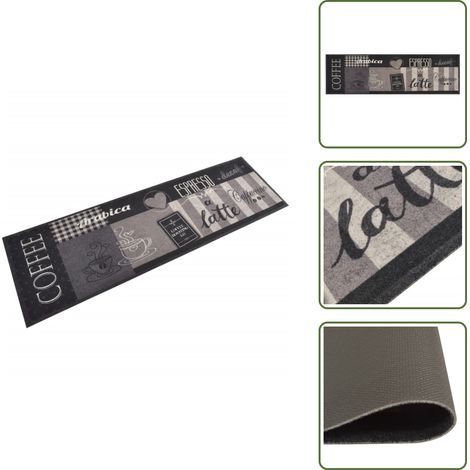 Tappeto antiscivolo - vidaXL Tappeto da Cucina Lavabile Nero Caffè 45x150 cm Velluto - Tappeto da cucina nero caffè