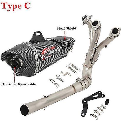Sistema De Escape Para Motocicleta, Silenciador De Tubo De Conexin Frontal Db Killer Para Yamaha Mt09, Mt-09, Fz09, Xsr900, Tracer 9 Gt Mt 2020 - 2023( Type C) (1/5)
