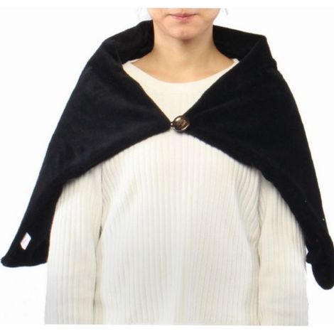 Châle Chauffant Couverture électrique Portable avec châle Chauffant USB - hiver chaud électrique cou épaule chauffage châle bureau maison chaise couverture électrique 65x100cm(noir) (1/2)