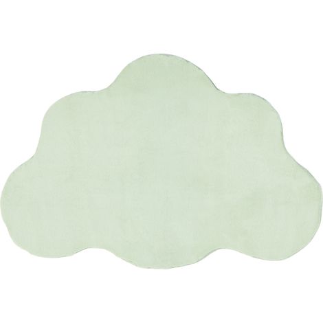 Alfombra moderna para salón forma irregular de pelo sintético 80 x 120 cm pelo largo verde claro Parson (1/5)