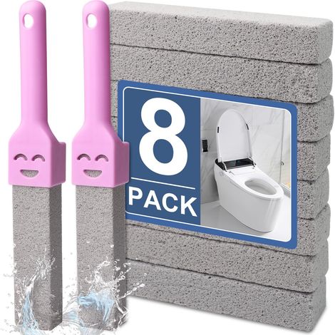 Pierre Ponce WC 8 Pièces – Brosse de Nettoyage en Pierre Ponce,Bloc Nettoyant pour Toilettes,Barbecue,Cuisine et Douche (1/5)