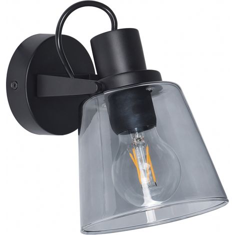 Applique bagno nera vetro fumé GU10 IP44 Badosa Zuma Line