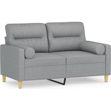 Maison Exclusive - Divano a 2 Posti con Cuscini Grigio Chiaro 120 cm in Tessuto