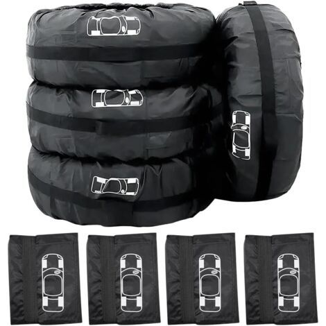 Lot de 4 Housses de Pneus 19-23 Pouces, Housses de Protection pour Pneus, Imperméable Anti-poussière Housses de Protection de Roue de Voiture pour Un Transport et Un Stockage Propres (Ø80cm) (1/5)