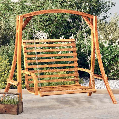 Balancelle Bois courbé avec finition en teck 126x63x92 cm (1/5)