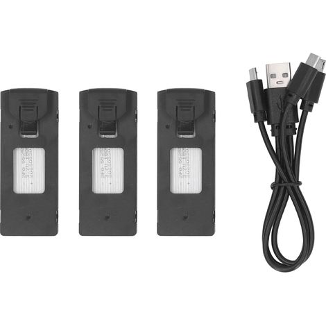 Batterie RC Drone 3.7V 1800mAh - Lot de 3 avec Câble de Charge pour Modèles A8, H8, F187, M5 (1/5)
