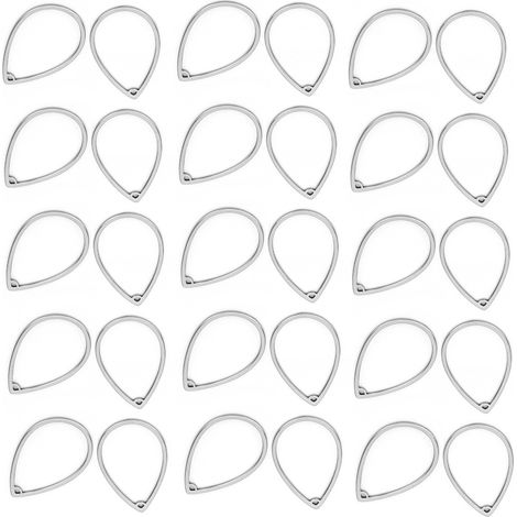 30pcs Earring Connectors DIY Geometric DropShaped Hollow Stainless Pendant Supplies with Hole for Ornaments Craft (1/5)
