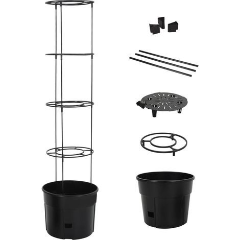 Pot à tomates anthracite Ø39x150 cm polypropylène (1/5)