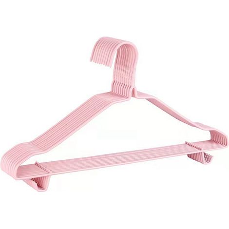 10 Cintres à Vêtements 40cm en Acier Inoxydable Rose Séchoir à Linge Portant (1/5)