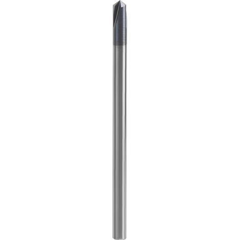 Fraise à chanfreiner 3 lèvres, carbure tungstène, 120°, outil CNC D3 x 120° x 50L (1/5)