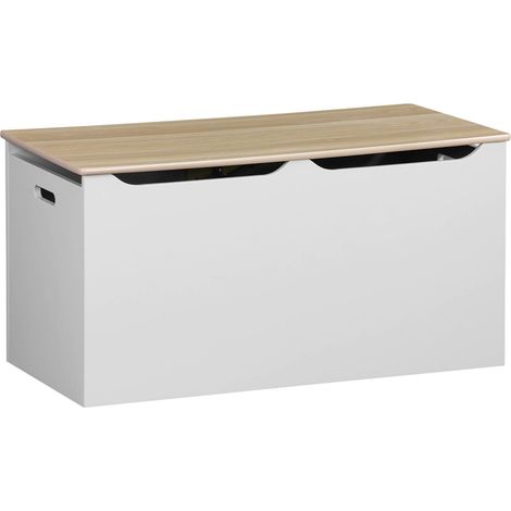 Children's toy storage box with side handles, Tobias, White, 80x40x40 cm