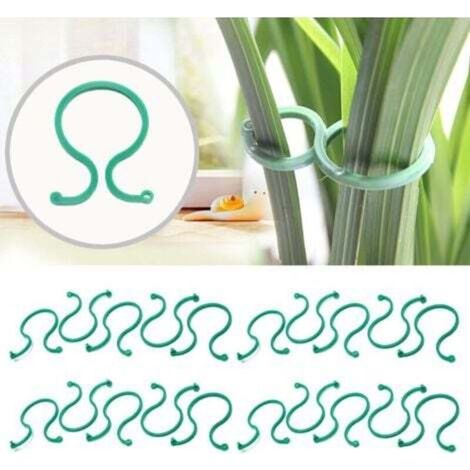 100 clips de jardin, clips de support pour plantes, clips en plastique réutilisables, clips durables, anneaux tressés pour plantes grimpantes.