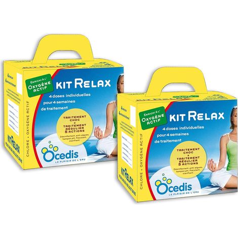 Pack 2 mois traitement oxygène actif Ocedis KIT RELAX pour piscine 30m³