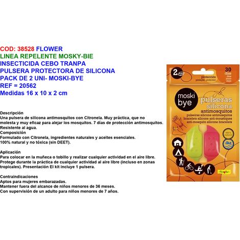 Bracciale Moskibye repellente per fiori in silicone, confezione da 2