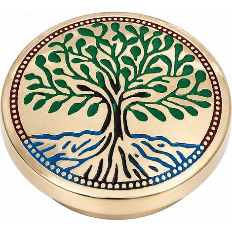 Caja portaincienso de latón dorado árbol de la vida 5 cm (1/5)