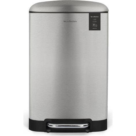 Poubelle de Cuisine à Pédale N°512, Acier inoxydable, Capacité 20L, Sac compatible 30L, Compacte, Pratique, Fermeture silencieuse, Seau intérieur amovible, Finition Mat, Inox (1/5)