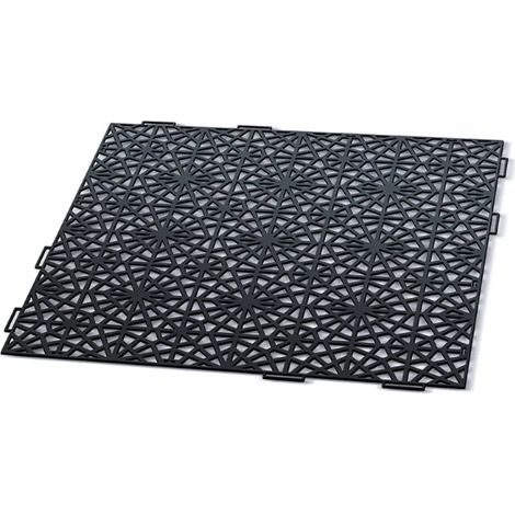 Prosperplast Alfombrilla de suelo de mosaico para piscina, sauna, módulo de suelo de plástico negro (1 alfombrilla de suelo de 39,7 x 39,7 x 1 cm)
