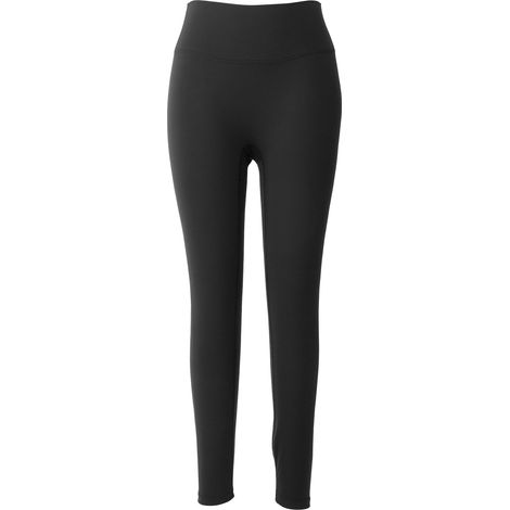Pantalon de yoga taille haute femme en nylon, gainant le ventre, fitness sport noir (1/5)