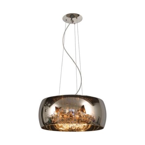 Lustre susp. cristal Lucide Pearl 6xG9 4W noir chrome