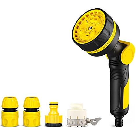 Pistolet d'arrosage avec 10 modes de jet pour le lavage de jardin et de voiture, commande au pouce, contrôle facile du débit, pistolet d'arrosage haute pression (1/5)