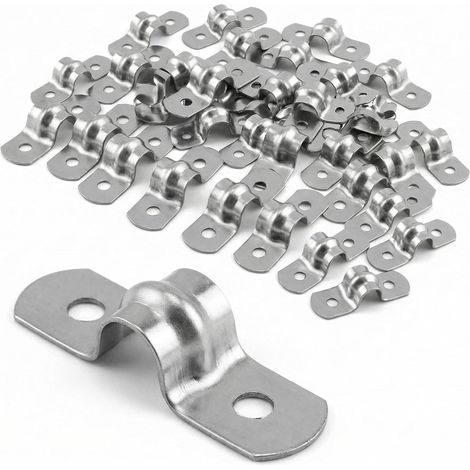 ® 50 Pièces 8mm Collier de Serrage en 304 Acier Inoxydable, Clips de Fixation en Forme de U (M8) (1/5)