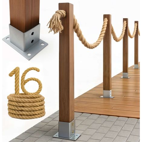 Cloture Bogateco Corde Jute 16 m avec Kit de Montage et Ancrage (1/5)