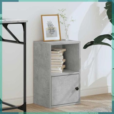 860322 Bibliothèque gris béton 31x24x52 cm bois d'ingénierie (1/5)
