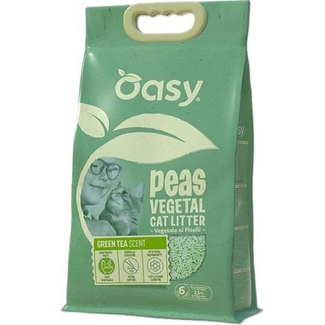 Oasy  Guisantes vegetales  Arena para gatos 6L - Té verde 6L