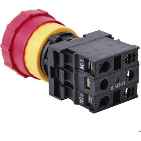 Arrêt D'Urgence - 250 V 5 A - Rouge - IP40 - 12 V CC - Pour Installation Industrielle Ou Commerciale - 1 Pièce (1/3)