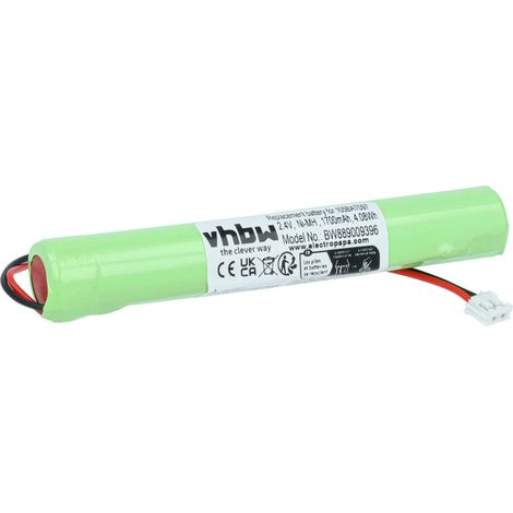 vhbw Battery compatible with BAES Kaufel 2 KRMT 15/51 Escape Route, Emergency Light (1700 mAh, 2.4 V, NiMH, with Cable) with Connecting Cable (1/5)