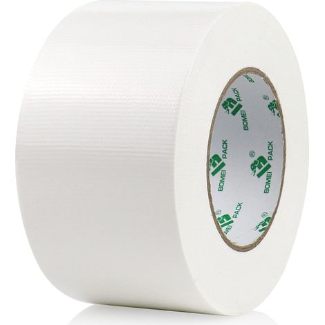 Ruban Adhésif Toilé Blanc, Heavy Duty Duct Tape 75MM x 50M pour les travaux de réparation, fixation, de scellage, d'étiquetage et de rénovation (1/5)