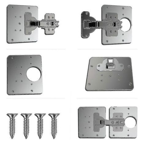 Scharnierreparaturplatte für Möbel, Schubladen, Fenster, Edelstahl, NS2 Reparaturzubehör - 2 Stück. (1/3)