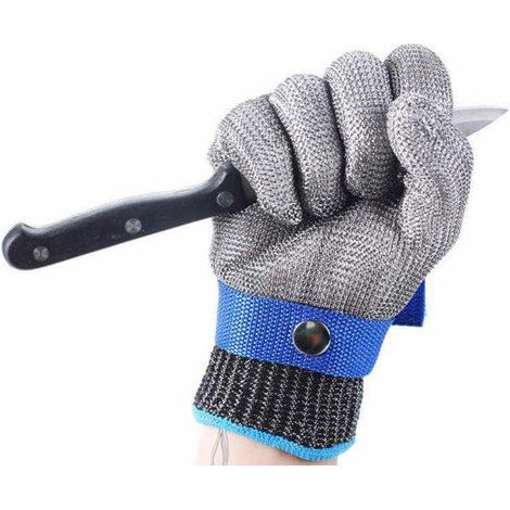 Guantes AIDUCHO resistentes a cortes, guantes de acero inoxidable resistentes a cortes para cocina, carnicería y trabajos al aire libre - S (1/5)