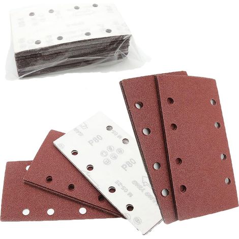papier abrasif 40 feuilles papier abrasif 8 trous pour ponceuse orbitale, 180-400 granulométrie (1/5)