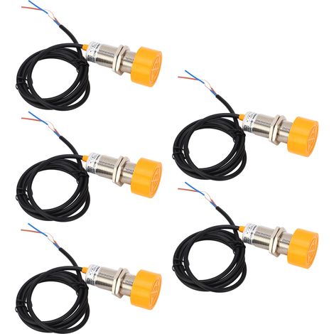 20-mm-PNP-Näherungssensor, 5 Stück, normalerweise offen, wasserdicht (IP65), runder Detektor, 90–250 V DC (1/5)
