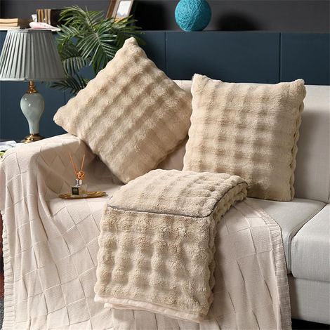 Coperta e cuscino da viaggio 2 in 1, multifunzionale, morbido e caldo, ideale per l'inverno, perfetto per divano o TV (40 x 40 cm, taffetà color kaki) (1/5)