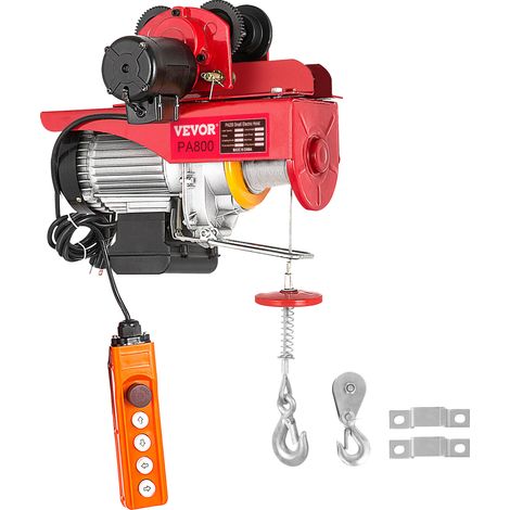 Vevor – Palan électrique à câble 800kg – Moteur en cuivre pur – Vitesse 12m/min – Longueur câble 12m – Pour chantiers et entrepôts - 1760lb